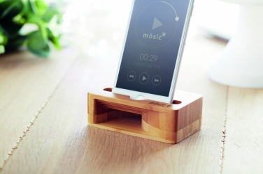 Logotrade corporate gift image of: Bamboo phone stand-amplifier CARACOL