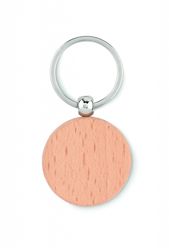 Logo trade advertising products image of: Round wooden key ring Saldus