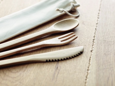 Logo trade promotional products image of: Bamboo cutlery set