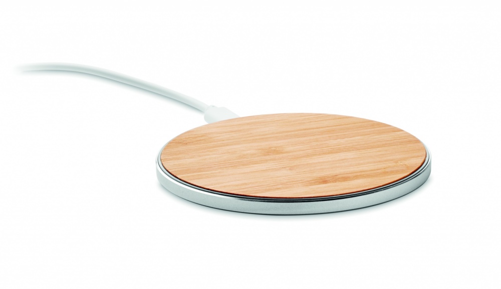 Logo trade promotional products image of: Bamboo wireless charger 10W DESPAD