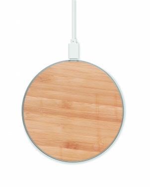 Logo trade promotional giveaways picture of: Bamboo wireless charger 10W DESPAD
