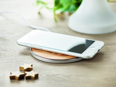 Logo trade promotional items picture of: Bamboo wireless charger 10W DESPAD