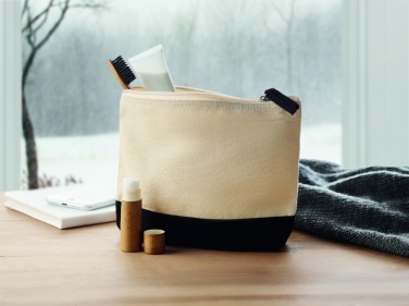 Logo trade advertising products image of: Bicolour cotton cosmetic bag