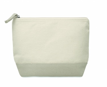 Logo trade promotional giveaways image of: Bicolour cotton cosmetic bag