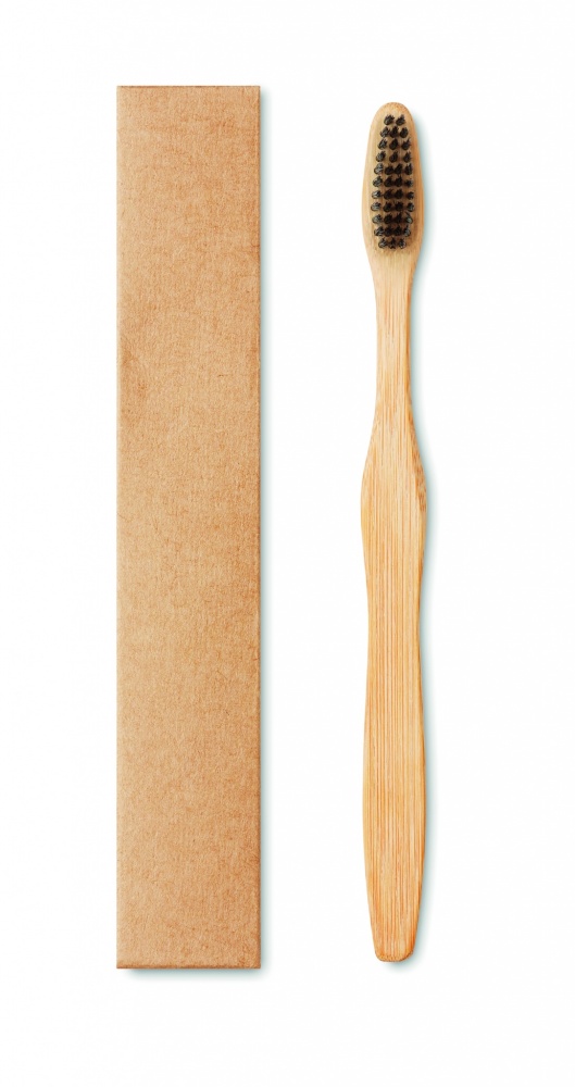 Logo trade business gifts image of: Bamboo toothbrush in Kraft box