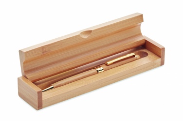 Logo trade corporate gifts picture of: Bamboo twist-action ballpoint pen in a box