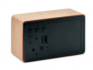 Logotrade promotional merchandise image of: LED alarm clock bamboo casing Düsseldorf
