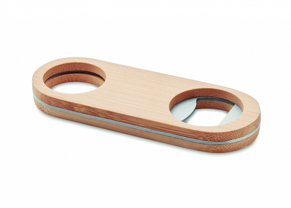 Logo trade promotional product photo of: Oval Bamboo bottle opener VALBAMPER