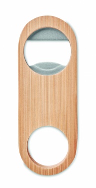 Logo trade promotional item photo of: Oval Bamboo bottle opener VALBAMPER