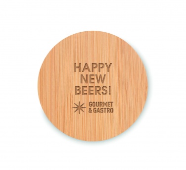 Logotrade promotional merchandise photo of: Bamboo bottle opener/ coaster DAKAI
