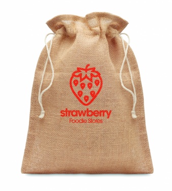 Logo trade promotional items picture of: Small jute gift bag 14 x 22 cm
