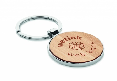 Logotrade promotional product image of: Round key ring metal bamboo Dobele