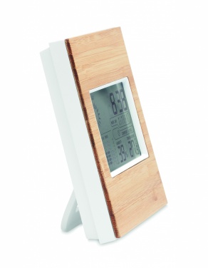 Logo trade promotional merchandise photo of: Weather station bamboo front TURKU