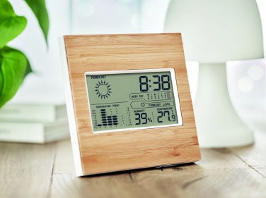 Logotrade promotional merchandise photo of: Weather station bamboo front TURKU