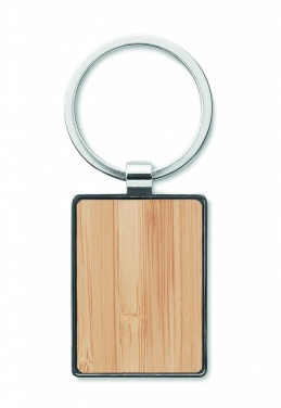 Logotrade corporate gifts photo of: Rectangular key ring bamboo WEST