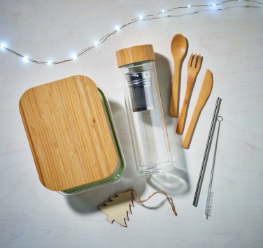 Logo trade business gift photo of: Glass lunchbox with bamboo lid