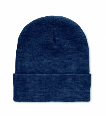 Logo trade promotional giveaways image of: Beanie in RPET with cuff