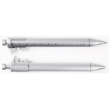 Logo trade promotional giveaways picture of: Plastic ballpen with sliding calliper PRESCOT