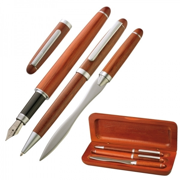 Logo trade promotional products picture of: Rosewood writing set BANGKOK