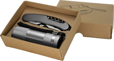 Logo trade promotional gifts image of: Set torch and pocket knife DOVER