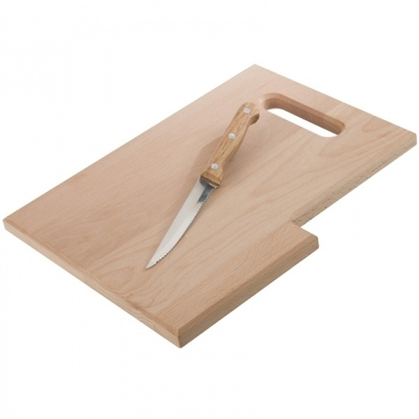 Logo trade promotional giveaways picture of: Wooden board with knife LIZZANO