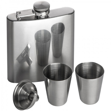 Logo trade promotional items picture of: Hip flask with 2 shot glasses SANDVIKEN 170 ml