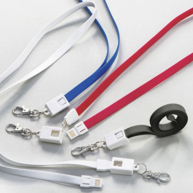 Logo trade corporate gifts image of: Lanyard with usb cable LE PORT
