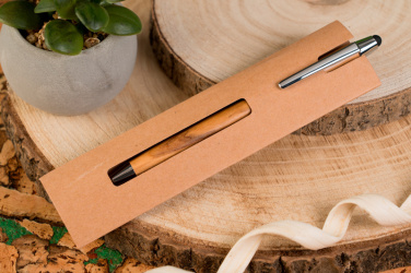 Logo trade promotional gifts image of: Wooden ballpen with touch function ERFURT