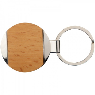 Logo trade promotional merchandise photo of: Wooden keyring LANGHAUS