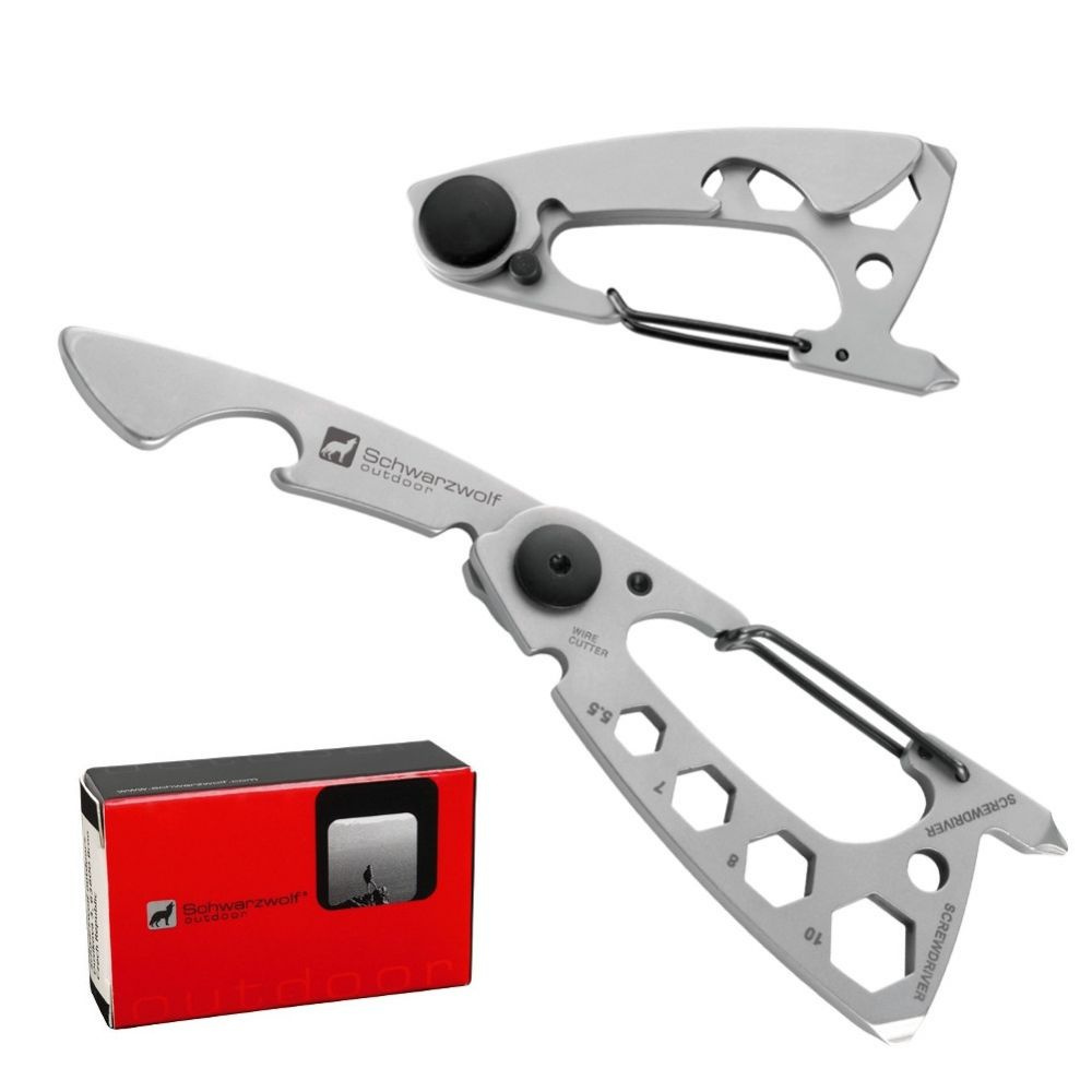 Logo trade promotional giveaways picture of: Multifunctional tool BURUNDI Schwarzwolf
