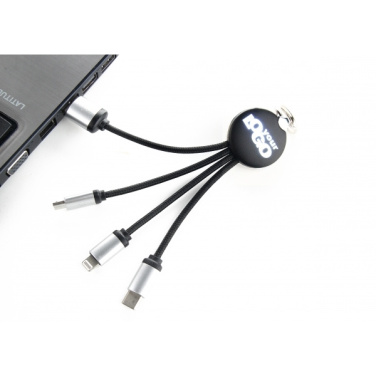 Logo trade promotional products image of: 3in1 cable with enlighted logo for engraving, RXD-368