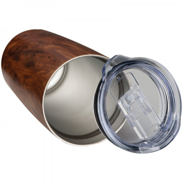 Logo trade advertising products picture of: Stainless steel mug with wooden look COSTA RICA 550 ml