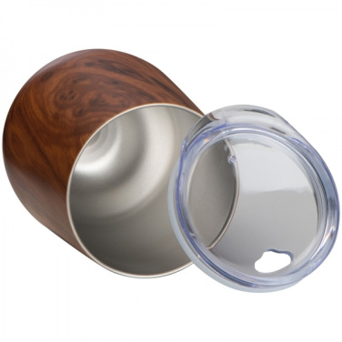 Logo trade promotional gifts picture of: Stainless steel mug with wooden look BRIGHTON 380 ml