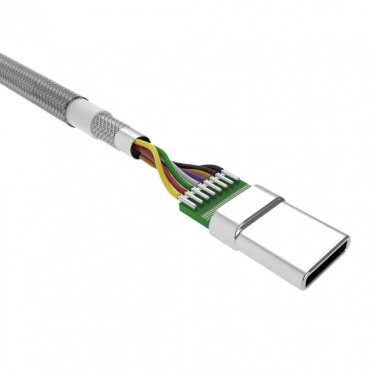 Logotrade business gifts photo of: Nylon data transfer cable LK30 Type - C Quick Charge 3.0