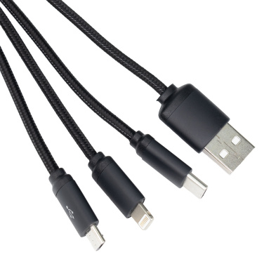Logo trade promotional merchandise picture of: 3in1 long cable with elighted logo for engraving, W201TG