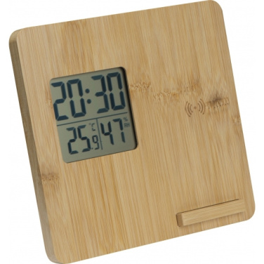 Logo trade corporate gifts image of: Bamboo weather station GRANADA