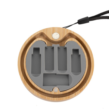 Logo trade business gift photo of: 4in1 cable in wooden case, LH-ZM01