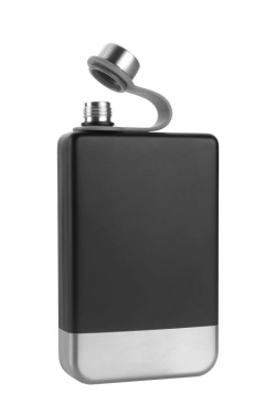 Logo trade promotional giveaways image of: Hip flask HALTI Schwarzwolf