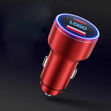 Logo trade promotional products image of: Car charger with enlighted logo for engraving