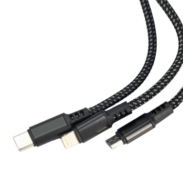 Logo trade promotional gifts image of: 3 in 1 cable with elighted logo Pierre Cardin