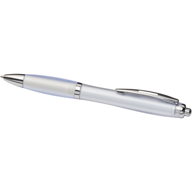 Logo trade corporate gifts image of: Curvy ballpoint pen with frosted barrel and grip