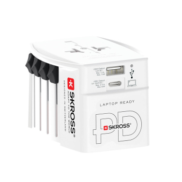 Logo trade business gift photo of: SKROSS World Travel Adapter MUV 65W PD with USB C Cable