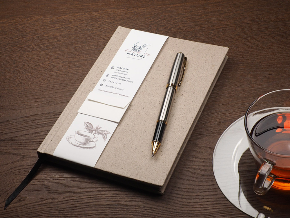 Logo trade corporate gift photo of: Recycled Tea Notebook 209734000