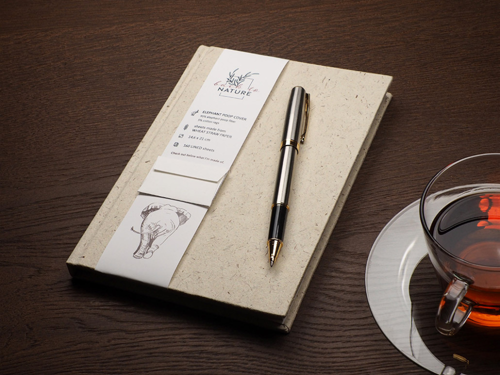 Logo trade promotional gifts image of: Recycled Elephant Poo Notebook 209734400