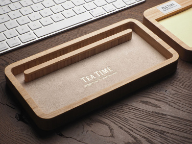 Logo trade promotional giveaways image of: Wooden desk organiser 1850292