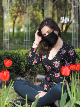 Logo trade promotional merchandise picture of: MARS PRO cotton mask (size M) with pocket and HEPA filter 1380165