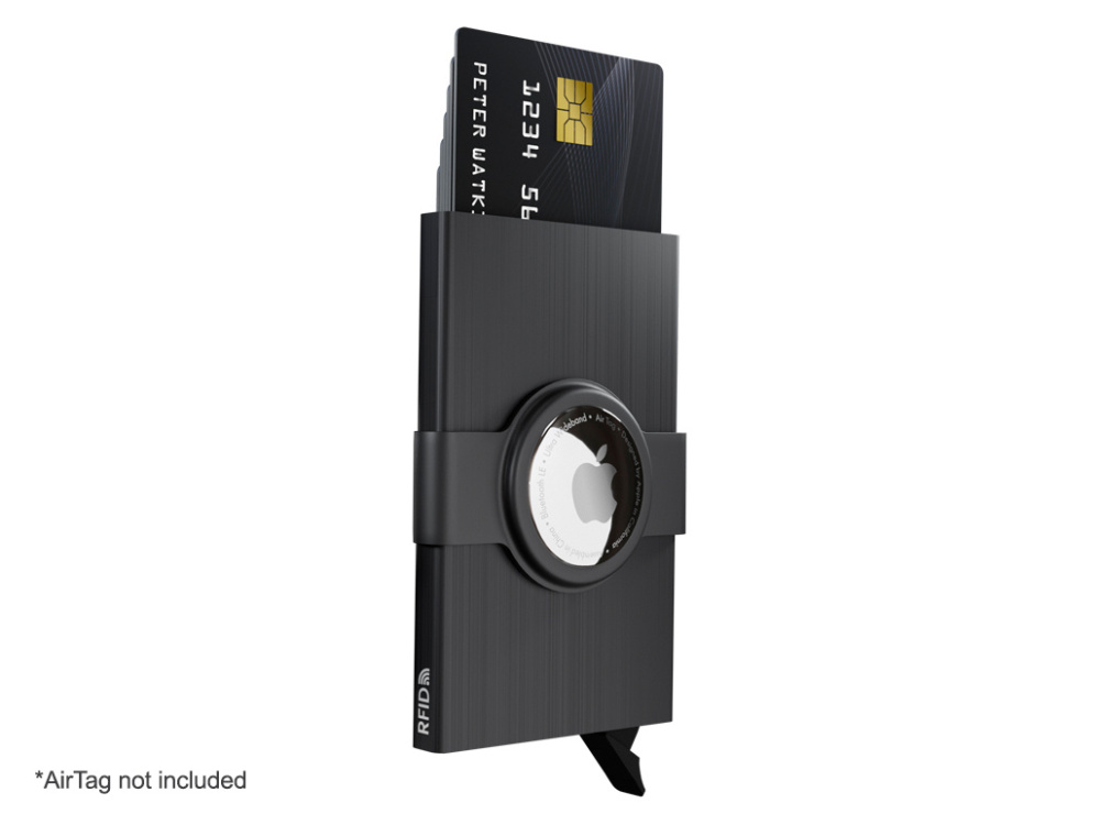 Logo trade promotional merchandise image of: RFID credit card case with holder for AirTag 2163155
