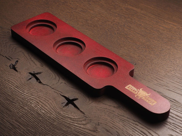 Logo trade business gifts image of: Wooden 3 Shot Serving Board 1863121