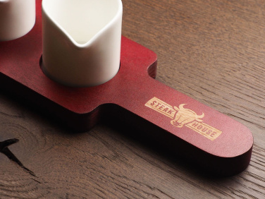 Logo trade promotional giveaway photo of: Wooden 3 Shot Serving Board 1863121