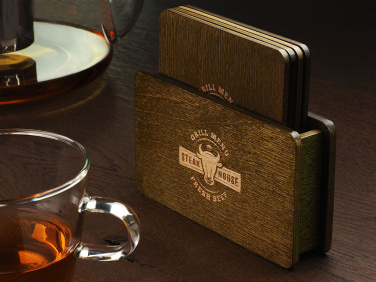 Logotrade promotional item picture of: Wooden box with 4 coasters 1871121